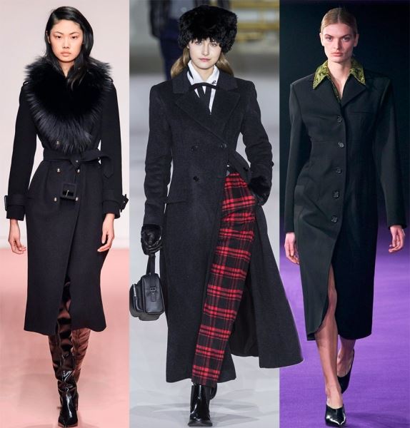 Черные женские пальто на осень и зиму